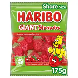 Tesco Haribo Giant Strawbs Fruit Gums 175G offer