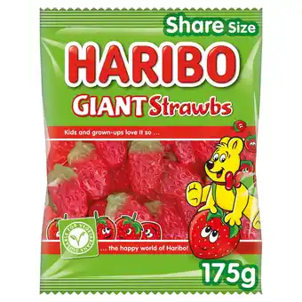 Tesco Haribo Giant Strawbs Fruit Gums 175G offer