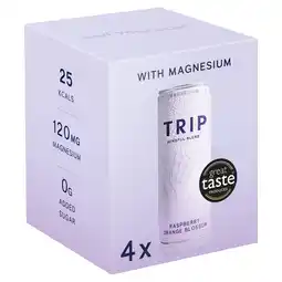 Tesco TRIP Mindful Blend Raspberry Orange Blossom 4x250ml offer