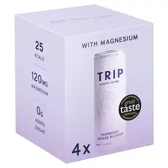 Tesco TRIP Mindful Blend Raspberry Orange Blossom 4x250ml offer