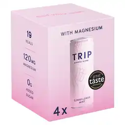 Tesco TRIP Mindful Blend Elderflower Mint 4x250ml offer