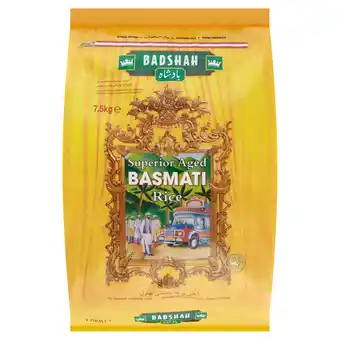 Tesco BADSHAH SUPERIOR AGED BASMATI RICE 7.5KG offer