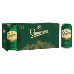 Tesco Staropramen Premium Czech Style Pilsner Lager Beer Can 10 x 440ml offer