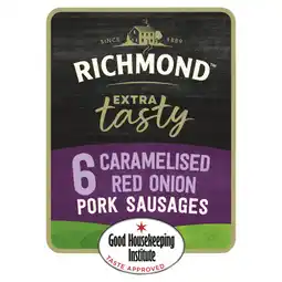 Asda Richmond Extra Tasty 6 Caramelised Red Onion Pork Sausages 400g offer
