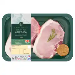 Asda Exceptional by ASDA Thick Cut Pork Chops with a Bone Marrow & Sea Salt Basting Butter 570g offer