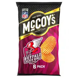 Asda McCoy's Limited Edition Blazin' Buffalo Chicken Wings Flavour Ridge Cut Potato Crisps 6 x 25g offer