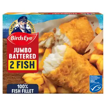 Asda Birds Eye 2 Battered Fish Jumbo Fillets 400g offer