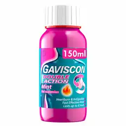 Asda Gaviscon Double Action Heartburn & Indigestion Liquid Mint Flavour 150ml offer