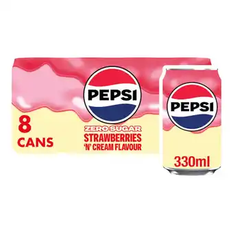 Asda Pepsi Strawberries 'N' Cream Flavour 8 x 330ml offer