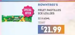 Bestway ROWNTREE'S Fruit pastilles ice lollies offer