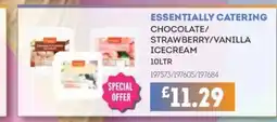 Bestway ESSENTIALLY CATERING Chocolate/ strawberry/vanilla icecream offer