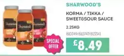 Bestway SHARWOOD'S Korma/tikka / sweet&sour sauce offer