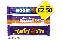 Londis Cadbury Boost Duo, Double Decker Duo, Twirl Xtra offer