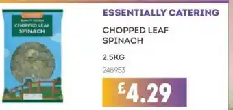 Bestway ESSENTIALLY CATERING Chopped leaf spinach offer