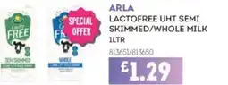 Bestway ARLA Lactofree uht semi skimmed/whole milk offer