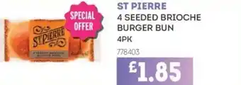 Bestway St pierre 4 seeded brioche burger bun offer