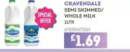 Bestway CRAVENDALE Semi skimmed/ whole milk offer