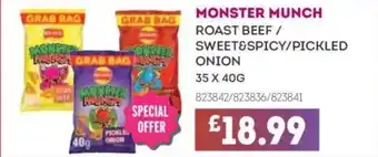 Bestway MONSTER MUNCH Roast beef / sweet&spicy/pickled onion offer