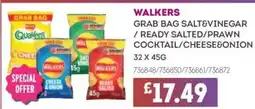 Bestway WALKERS Grab bag salt&vinegar / ready salted/prawn cocktail/cheese&onion offer