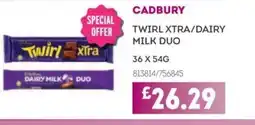 Bestway CADBURY Twirl xtra/dairy milk duo offer