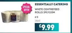 Bestway ESSENTIALLY CATERING White centrefeed rolls 2ply110m offer