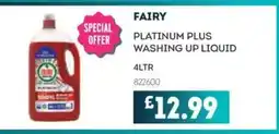 Bestway FAIRY Platinum plus washing up liquid offer