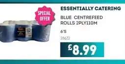 Bestway ESSENTIALLY CATERING Blue centrefeed rolls 2ply110m offer