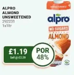 Bestway Alpro almond unsweetened offer