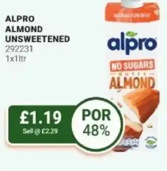 Bestway Alpro almond unsweetened offer