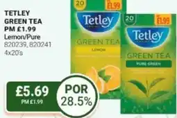 Bestway Tetley green tea lemon/pure offer