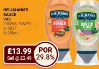 Bestway HELLMANN'S Sauce vas offer