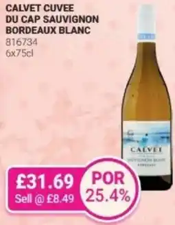 Bestway Calvet cuvee du cap sauvignon bordeaux blanc offer