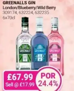 Bestway GREENALLS GIN London/Blueberry/Wild Berry offer