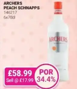 Bestway Archers peach schnapps offer