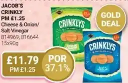 Bestway JACOB'S CRINKLY Cheese & Onion/ Salt Vinegar offer