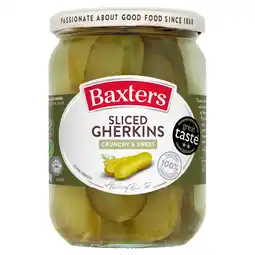 Iceland Baxters Sliced Gherkins Crunchy & Sweet 540g offer