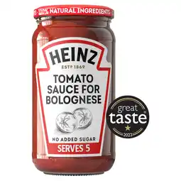 Iceland Heinz Tomato Sauce For Bolognese Pasta Sauce 490G offer