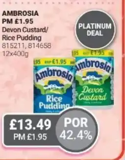 Bestway AMBROSIA Devon Custard/ Rice Pudding offer