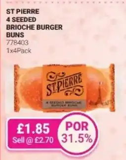 Bestway ST PIERRE 4 seeded brioche burger buns offer