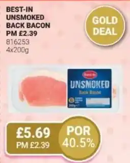 Bestway Best-in unsmoked back bacon offer