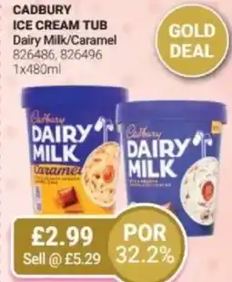 Bestway CADBURY Ice cream tub dairy milk/caramel offer