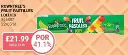 Bestway Rowntree's fruit pastilles lollies offer