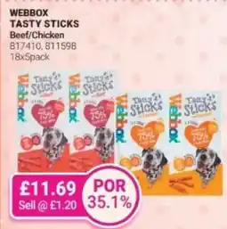 Bestway WEBBOX Tasty sticks Beef/Chicken offer