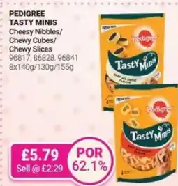 Bestway PEDIGREE Tasty minis cheesy nibbles/ chewy cubes/ chewy slices offer