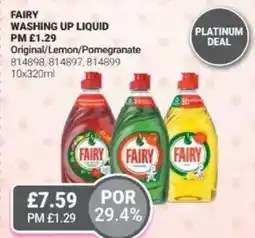 Bestway FAIRY Washing up liquid Original/Lemon/Pomegranate offer