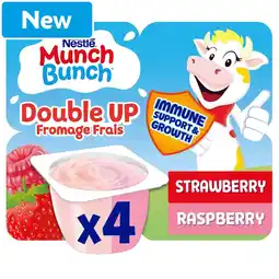 Morrisons Munch Bunch Double Up Fromage Frais Strawberry Raspberry 4 x 85g offer