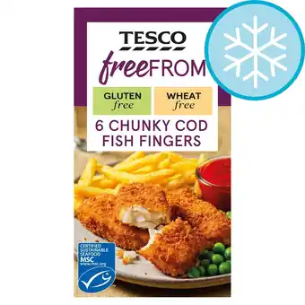 Tesco Tesco Free From Chunky Cod Fish Fingers 6 Pack 300g offer