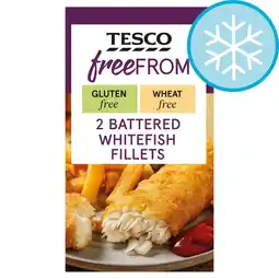 Tesco Tesco Free From 2 Battered Whitefish Fillets 270g offer