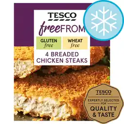 Tesco Tesco Free From Breaded Chicken Steaks 4 Pack 380g offer