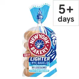 Tesco New York Bakery Lighter Sliced Bagels 5 pack offer